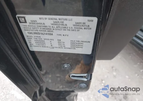 2010 GMC Acadia Slt-2 z USA, uszkodzony, nr VIN 1GKLVNED1AJ141604